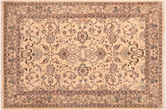 handmade Traditional Kafkaz Tan Blue Hand Knotted RECTANGLE 100% WOOL area rug 6x9