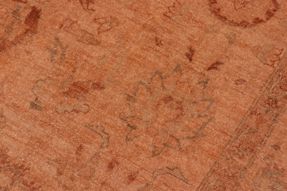 handmade Over Dyed Over Dyed Orange Orange Hand Knotted RECTANGLE 100% WOOL area rug 6' x 9'