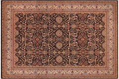 handmade Transitional Kafkaz Brown Tan Hand Knotted RECTANGLE 100% WOOL area rug 9x12
