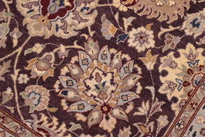 handmade Traditional Design Aubergine Beige Hand Knotted RECTANGLE 100% WOOL area rug 9' x 12'