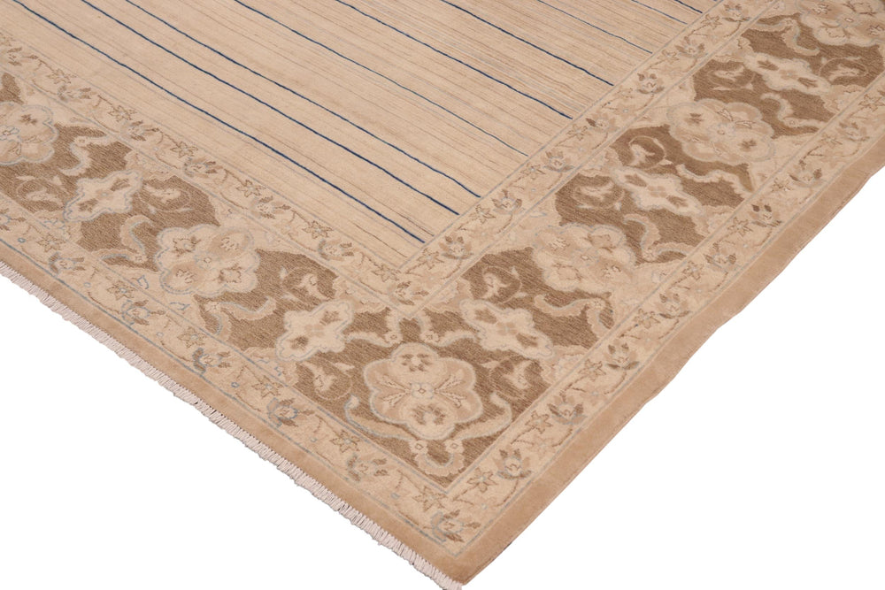 handmade Modern Gabbeh Beige Brown Hand Knotted RECTANGLE 100% WOOL area rug 10' x 14'
