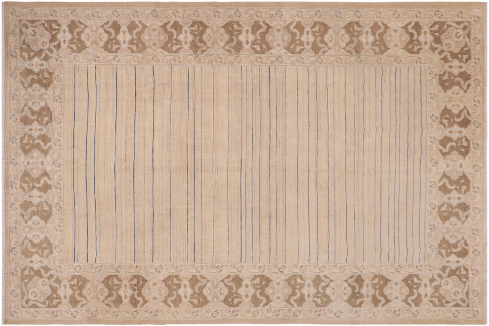 handmade Modern Gabbeh Beige Brown Hand Knotted RECTANGLE 100% WOOL area rug 10' x 14'