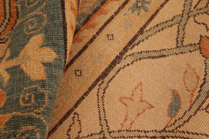 handmade Transitional Antique Tan Drk.green Hand Knotted RECTANGLE 100% WOOL area rug 7' x 10'
