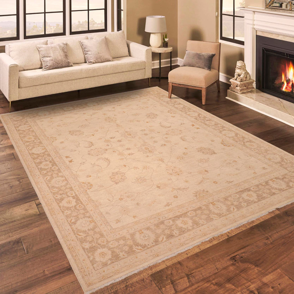 handmade Traditional Kafkaz Beige Brown Hand Knotted RECTANGLE 100% WOOL area rug 8x10