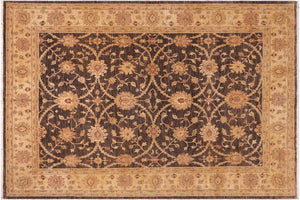 handmade Transitional Kafkaz Brown Tan Hand Knotted RECTANGLE 100% WOOL area rug 8' x 10'
