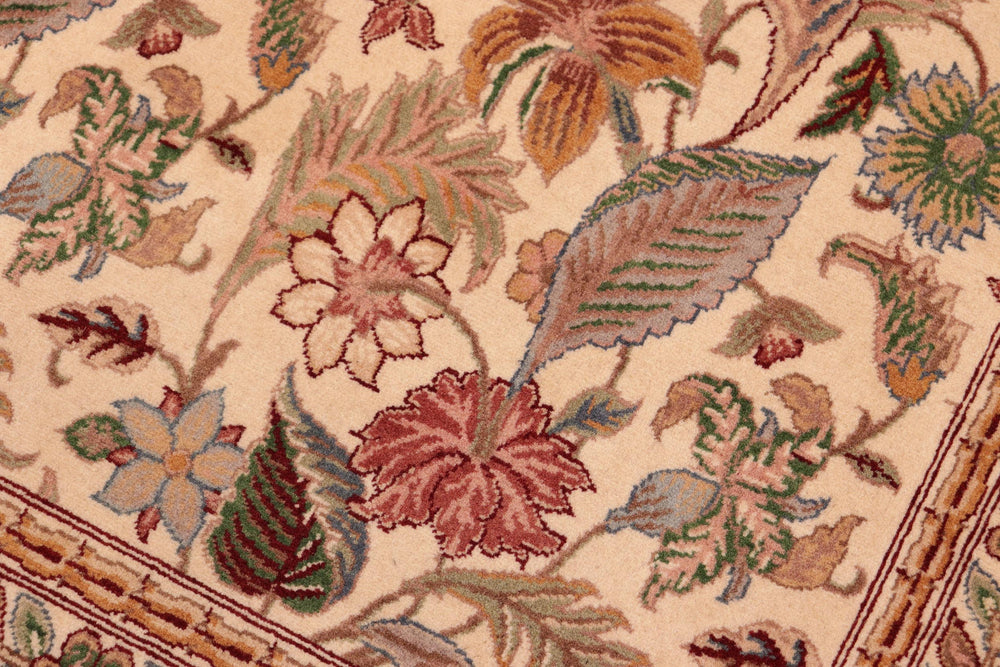 handmade Transitional Gulberg Ivory Pink Hand Knotted RECTANGLE 100% WOOL area rug 6x9