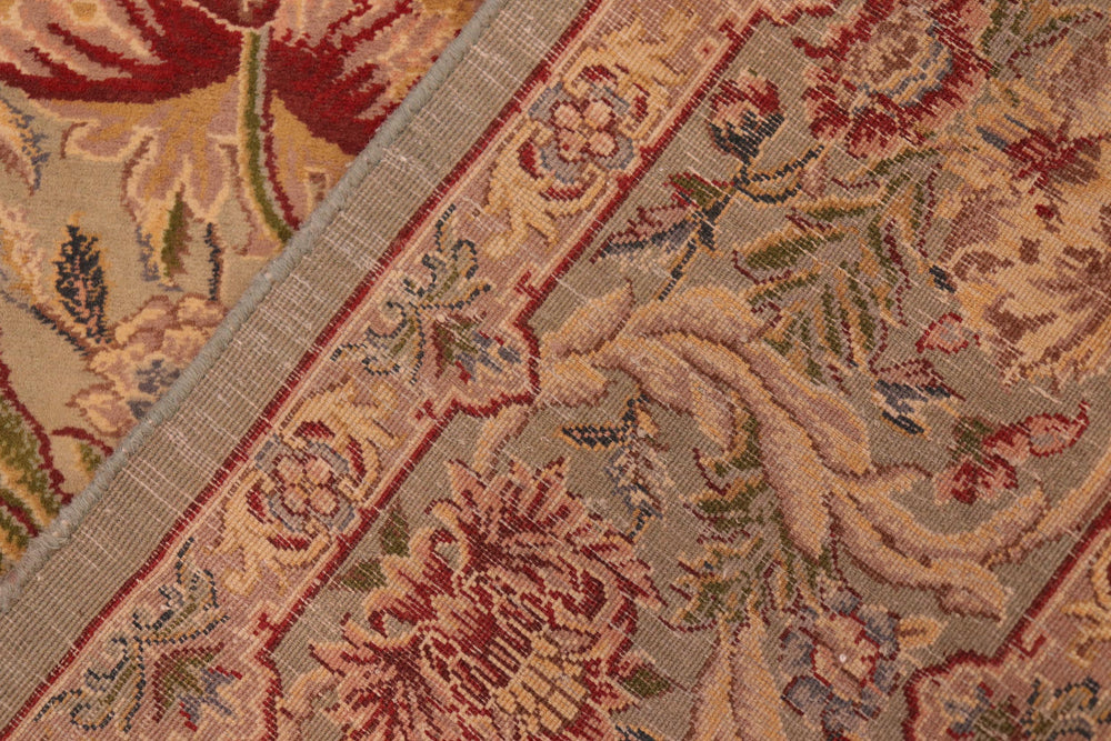 handmade Transitional Marry Gold Green Red Hand Knotted RECTANGLE 100% WOOL area rug 6x9