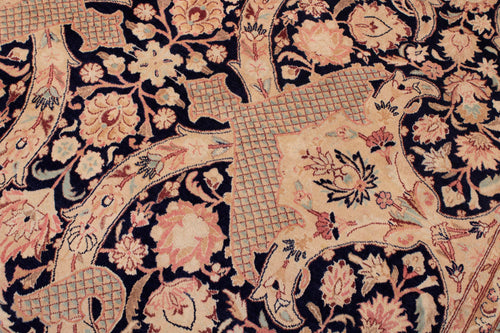 handmade Traditional Agra #2 Blue Lt. Green Hand Knotted RECTANGLE 100% WOOL area rug 6x9
