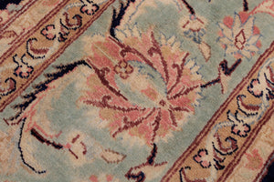 handmade Traditional Agra #2 Blue Lt. Green Hand Knotted RECTANGLE 100% WOOL area rug 6x9
