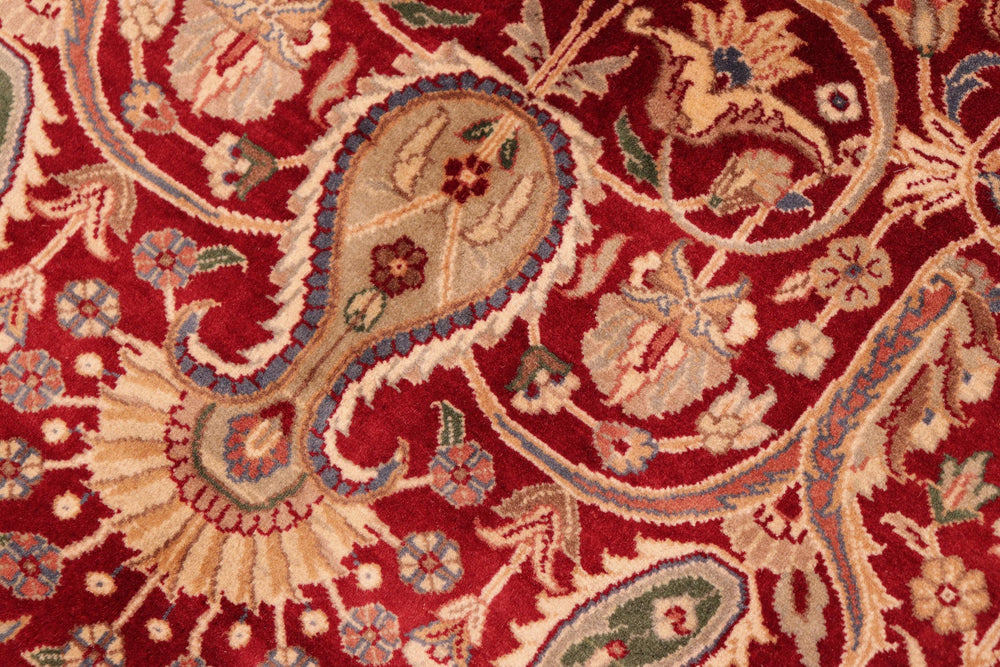 handmade Traditional Aness Red Beige Hand Knotted RECTANGLE 100% WOOL area rug 6x9
