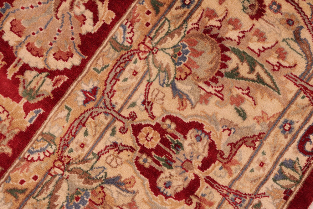 handmade Traditional Aness Red Beige Hand Knotted RECTANGLE 100% WOOL area rug 6x9