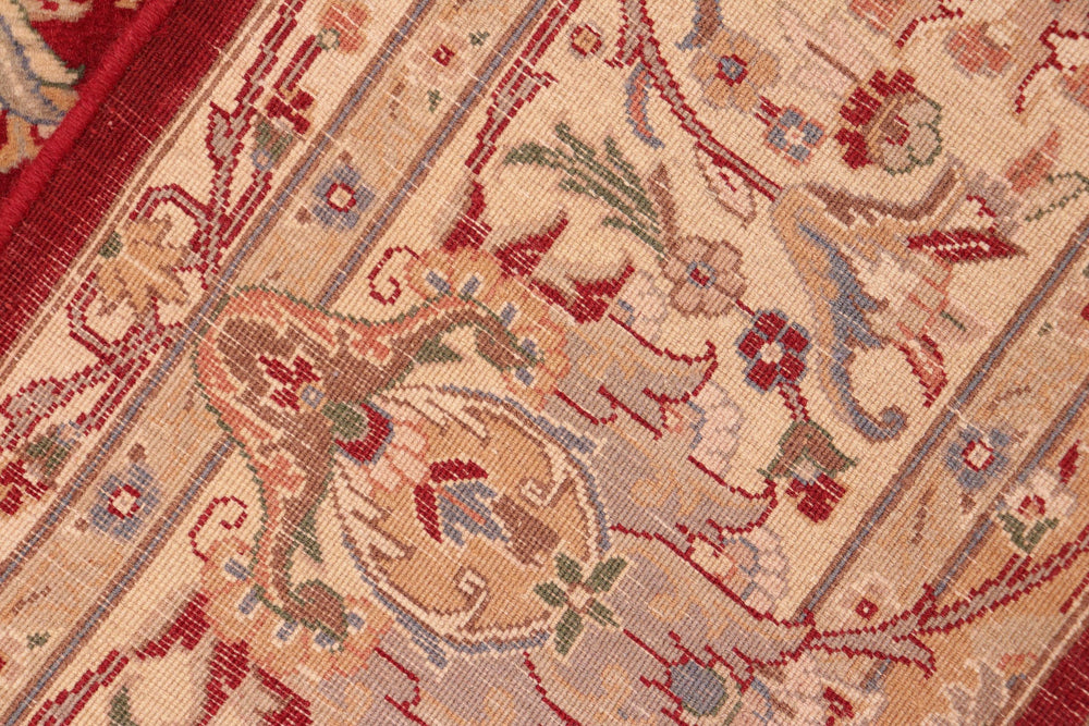 handmade Traditional Aness Red Beige Hand Knotted RECTANGLE 100% WOOL area rug 6x9