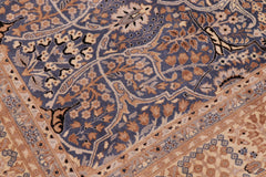 handmade Transitional Tabriz Blue Beige Hand Knotted RECTANGLE 100% WOOL area rug 6x9
