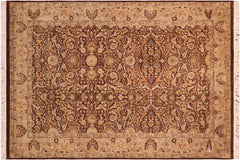 handmade Transitional Regular Brown Taupe Hand Knotted RECTANGLE 100% WOOL area rug 6x9