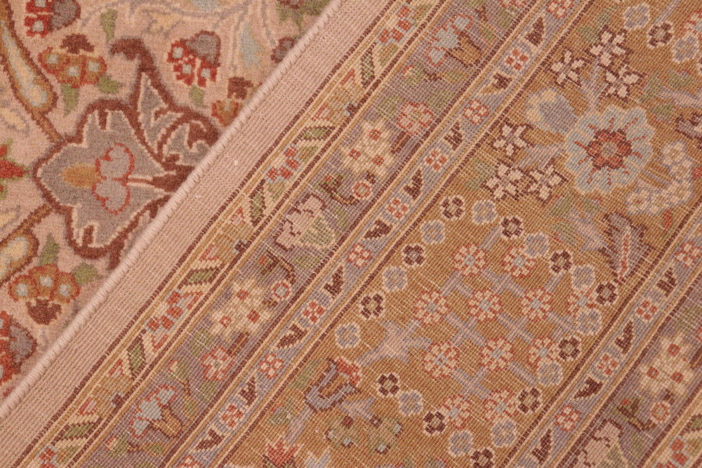 handmade Transitional Tabriz Taupe Brown Hand Knotted RECTANGLE 100% WOOL area rug 6x9
