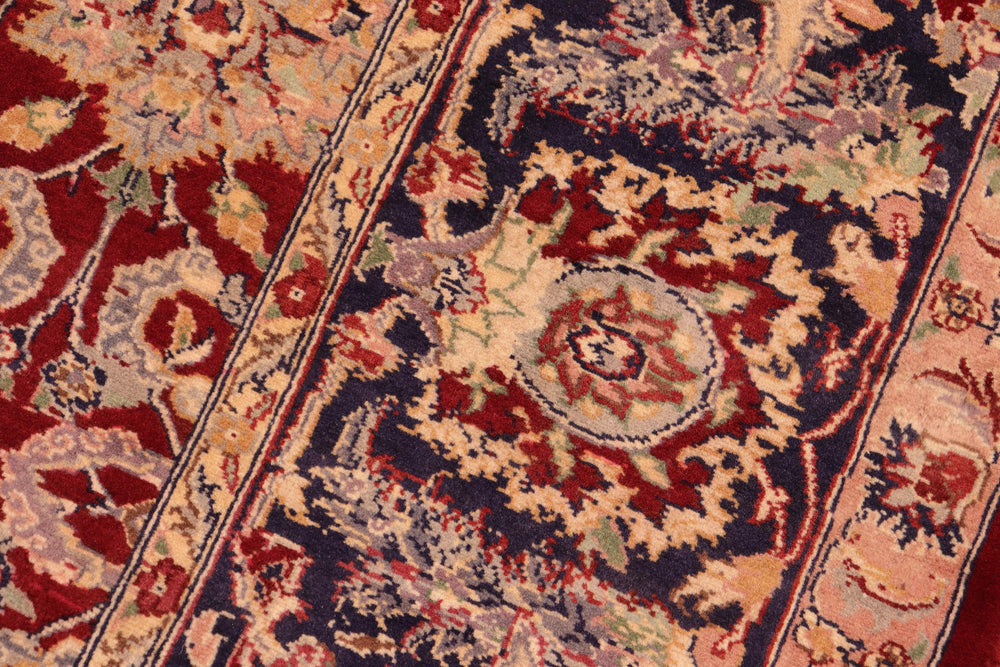handmade Traditional Agra Red Blue Hand Knotted RECTANGLE 100% WOOL area rug 6x9