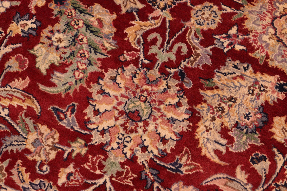 handmade Traditional Agra Red Blue Hand Knotted RECTANGLE 100% WOOL area rug 6x9