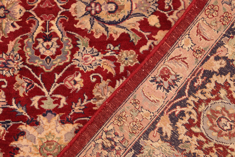 handmade Traditional Agra Red Blue Hand Knotted RECTANGLE 100% WOOL area rug 6x9