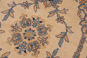 handmade Transitional Kafkaz Beige Turquoise Hand Knotted RECTANGLE 100% WOOL area rug 9' x 11'
