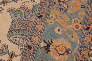 handmade Transitional Kafkaz Beige Turquoise Hand Knotted RECTANGLE 100% WOOL area rug 9' x 11'