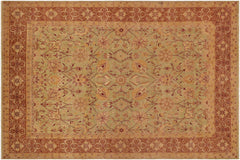 handmade Traditional Antique Lt. Green Lt. Brown Hand Knotted RECTANGLE 100% WOOL area rug 9x12