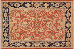 handmade Traditional Kafkaz Rust Blue Hand Knotted RECTANGLE 100% WOOL area rug 9x12