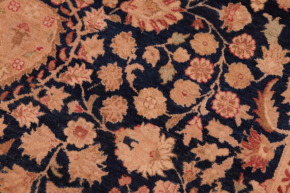 handmade Transitional Sultan Blue Tan Hand Knotted RECTANGLE 100% WOOL area rug 8x10