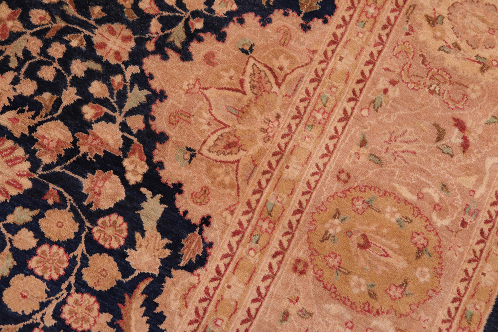 handmade Transitional Sultan Blue Tan Hand Knotted RECTANGLE 100% WOOL area rug 8x10