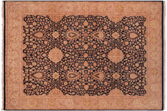 handmade Transitional Sultan Blue Tan Hand Knotted RECTANGLE 100% WOOL area rug 8x10