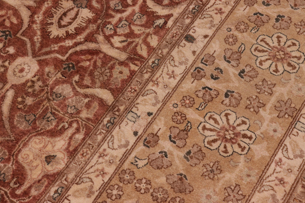 handmade Transitional Lahore Lt. Brown Gold Hand Knotted RECTANGLE 100% WOOL area rug 8' x 10'