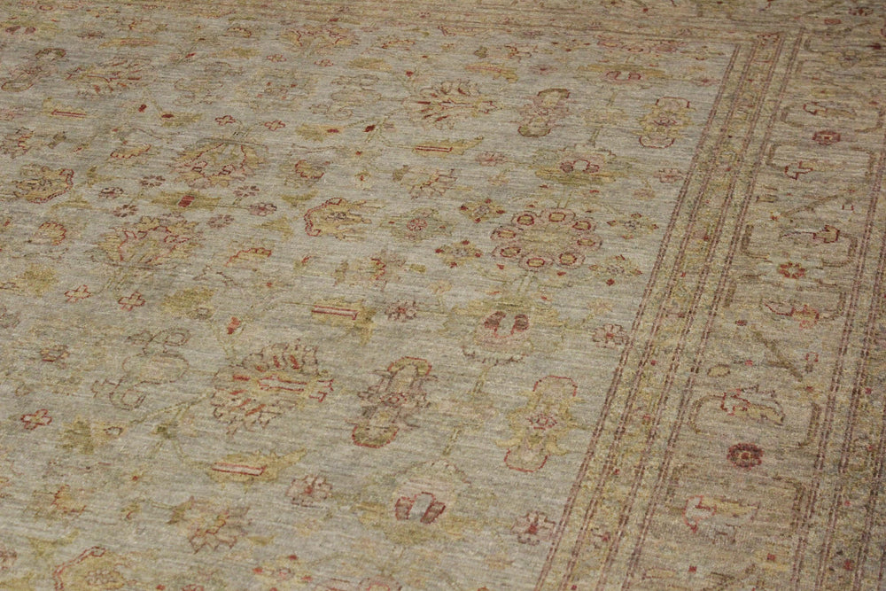 handmade Over Dyed Over Dyed Grayish Blu Gold Hand Knotted RECTANGLE 100% WOOL area rug 8' x 10'