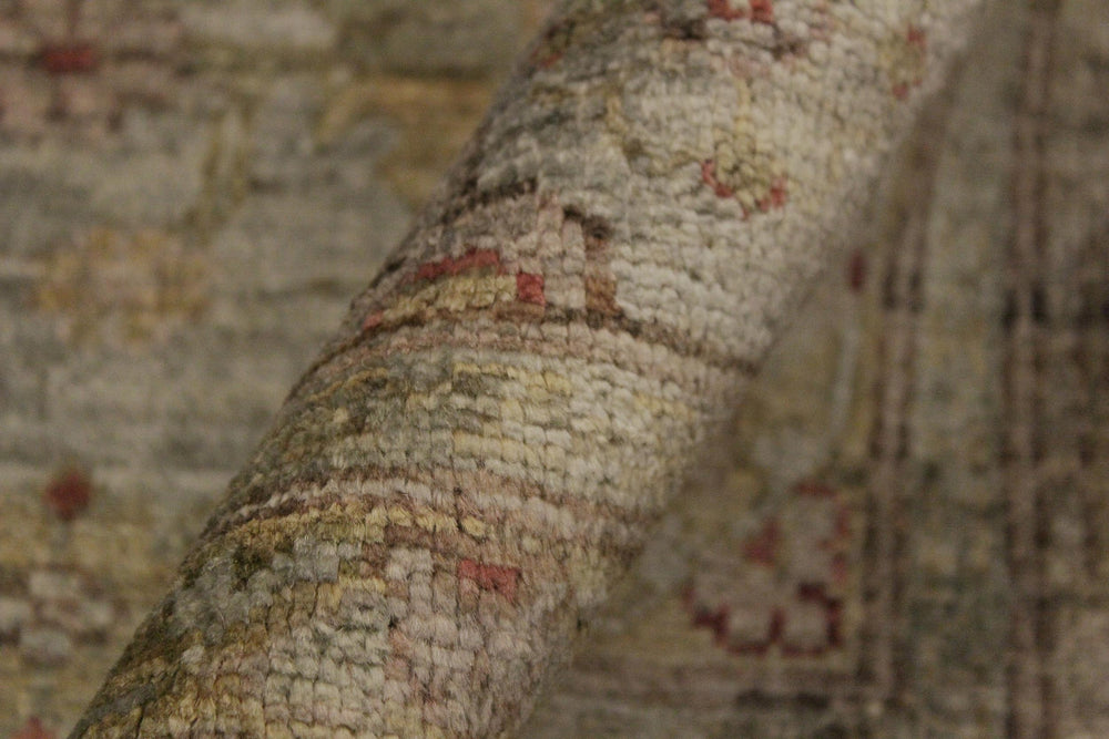 handmade Over Dyed Over Dyed Grayish Blu Gold Hand Knotted RECTANGLE 100% WOOL area rug 8' x 10'