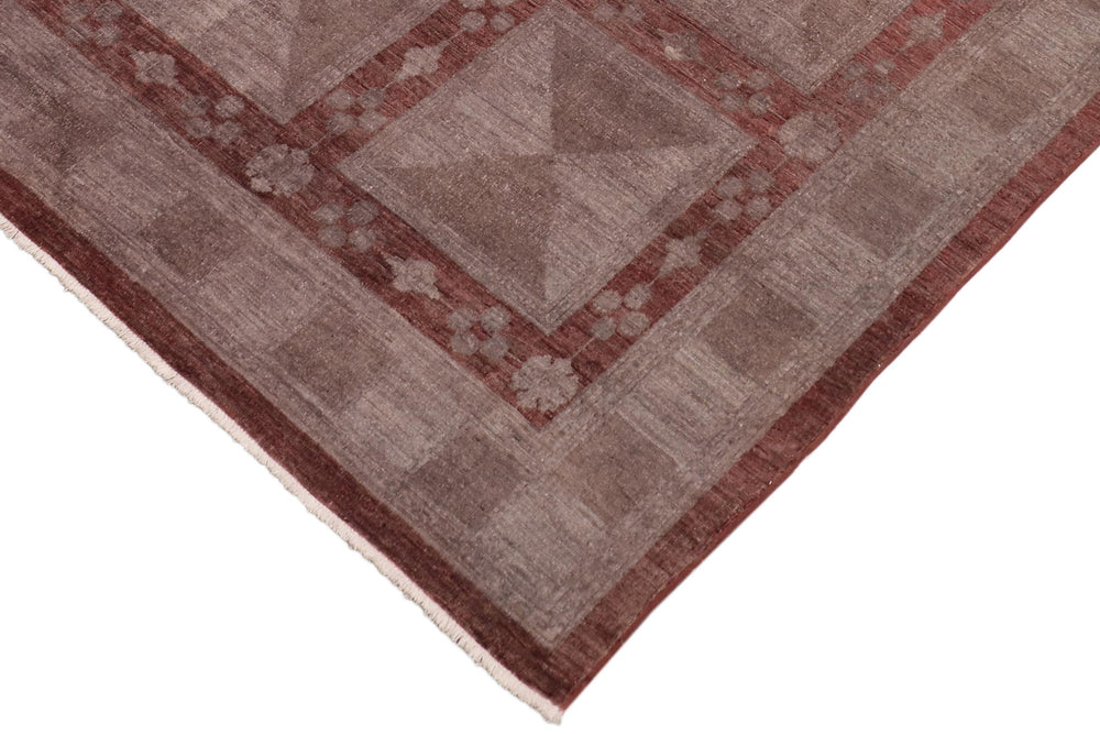 handmade Over Dyed Over Dyed Gray Red Hand Knotted RECTANGLE 100% WOOL area rug 8' x 10'