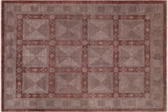 handmade Over Dyed Over Dyed Gray Red Hand Knotted RECTANGLE 100% WOOL area rug 8' x 10'