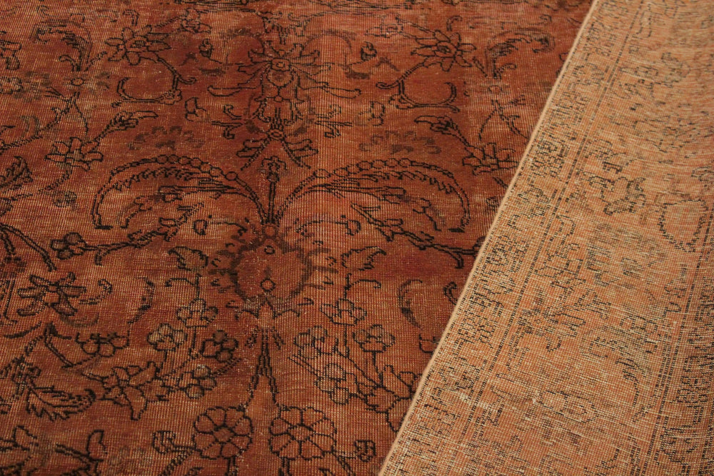 handmade Modern Vintage Rust Brown Hand Knotted RECTANGLE 100% WOOL area rug 8' x 11'