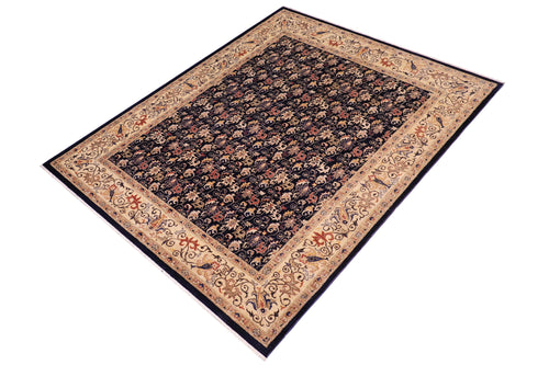 handmade Transitional Kafkaz Blue Lt. Gold Hand Knotted RECTANGLE 100% WOOL area rug 8' x 10'