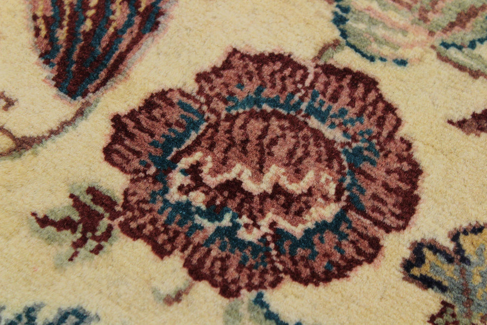 handmade Traditional Gulberg Beige Green Hand Knotted RUNNER 100% WOOL area rug 3' x 10'
