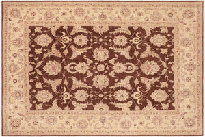 handmade Transitional Kafkaz Brown Beige Hand Knotted RECTANGLE 100% WOOL area rug 8' x 10'