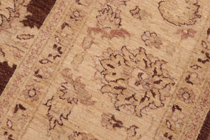 handmade Transitional Kafkaz Brown Beige Hand Knotted RECTANGLE 100% WOOL area rug 8' x 10'