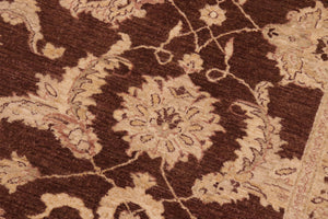 handmade Transitional Kafkaz Brown Beige Hand Knotted RECTANGLE 100% WOOL area rug 8' x 10'