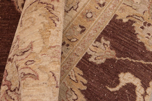 handmade Transitional Kafkaz Brown Beige Hand Knotted RECTANGLE 100% WOOL area rug 8' x 10'