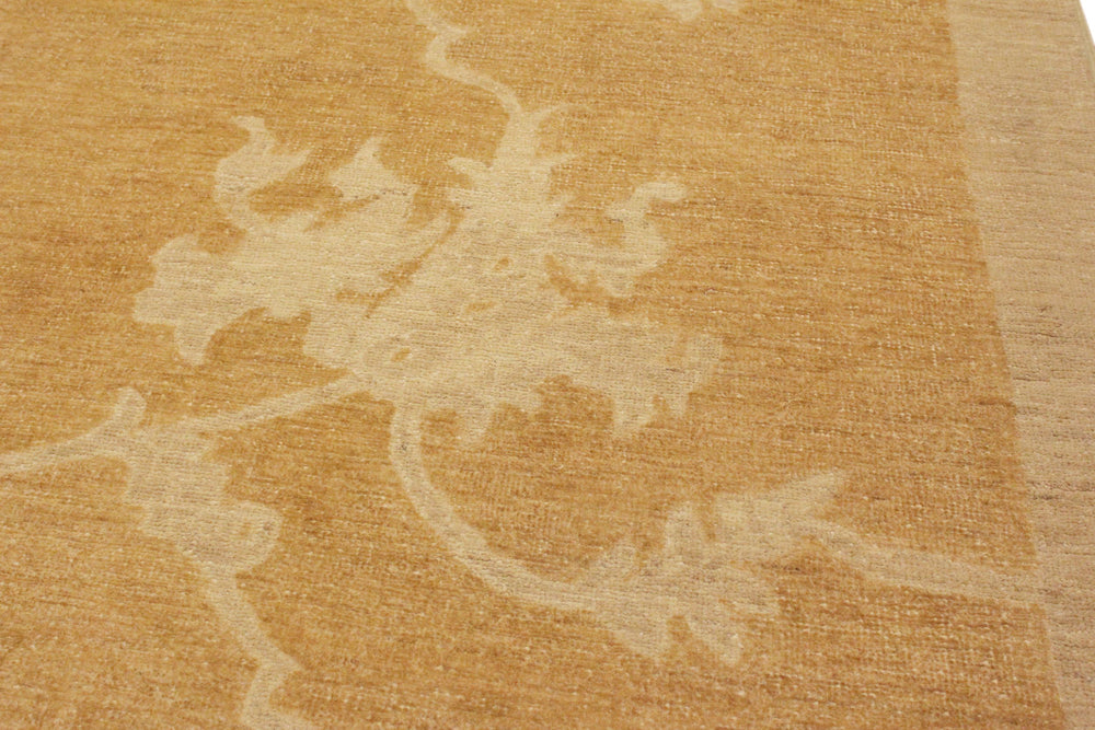 handmade Modern Kafkaz Dull Orange Tan Hand Knotted RECTANGLE 100% WOOL area rug 9' x 12'