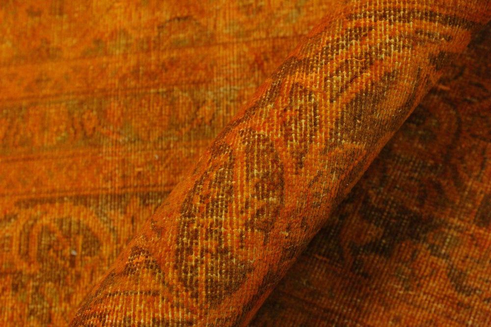 handmade Modern Vintage Orange Brown Hand Knotted RECTANGLE 100% WOOL area rug 8' x 11'