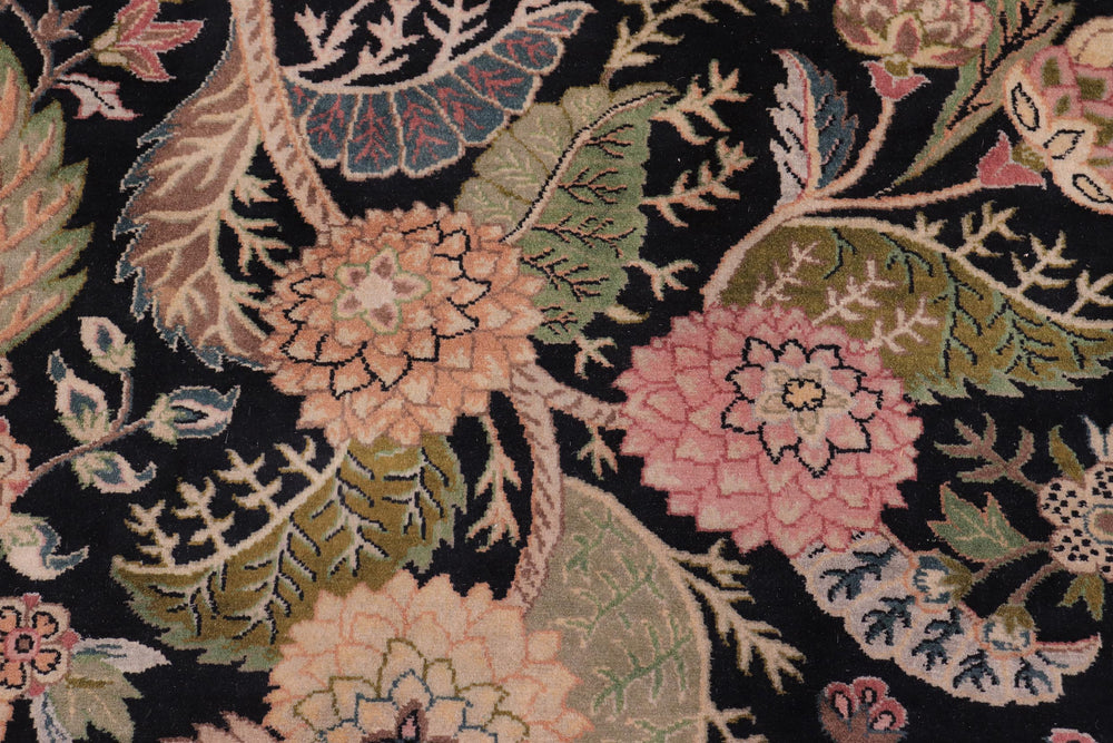 handmade Traditional Nagi Black Black Hand Knotted RECTANGLE 100% WOOL area rug 9x12