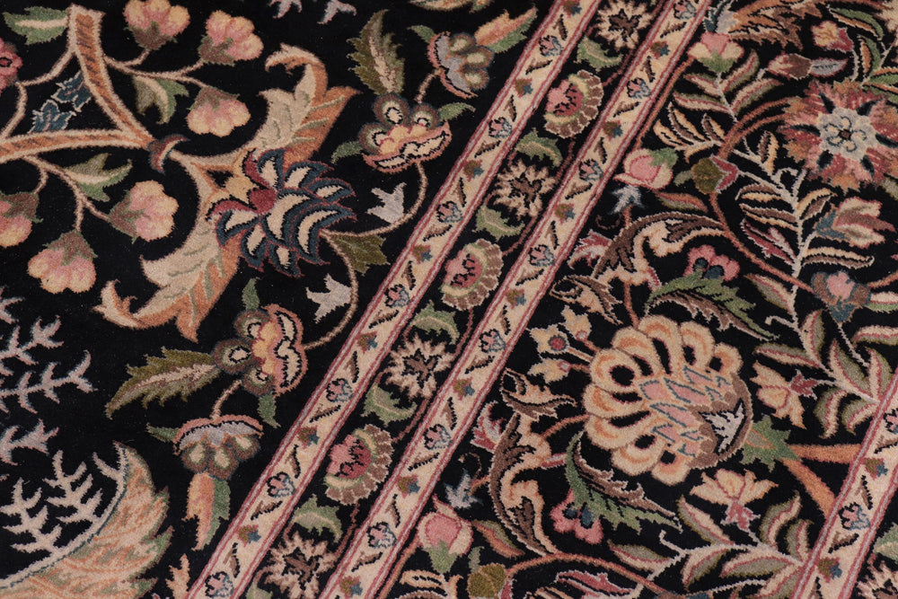 handmade Traditional Nagi Black Black Hand Knotted RECTANGLE 100% WOOL area rug 9x12