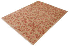 handmade Modern Kafkaz Tan Rust Hand Knotted RECTANGLE 100% WOOL area rug 9' x 12'