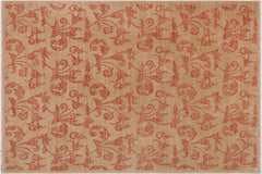 handmade Modern Kafkaz Tan Rust Hand Knotted RECTANGLE 100% WOOL area rug 9' x 12'