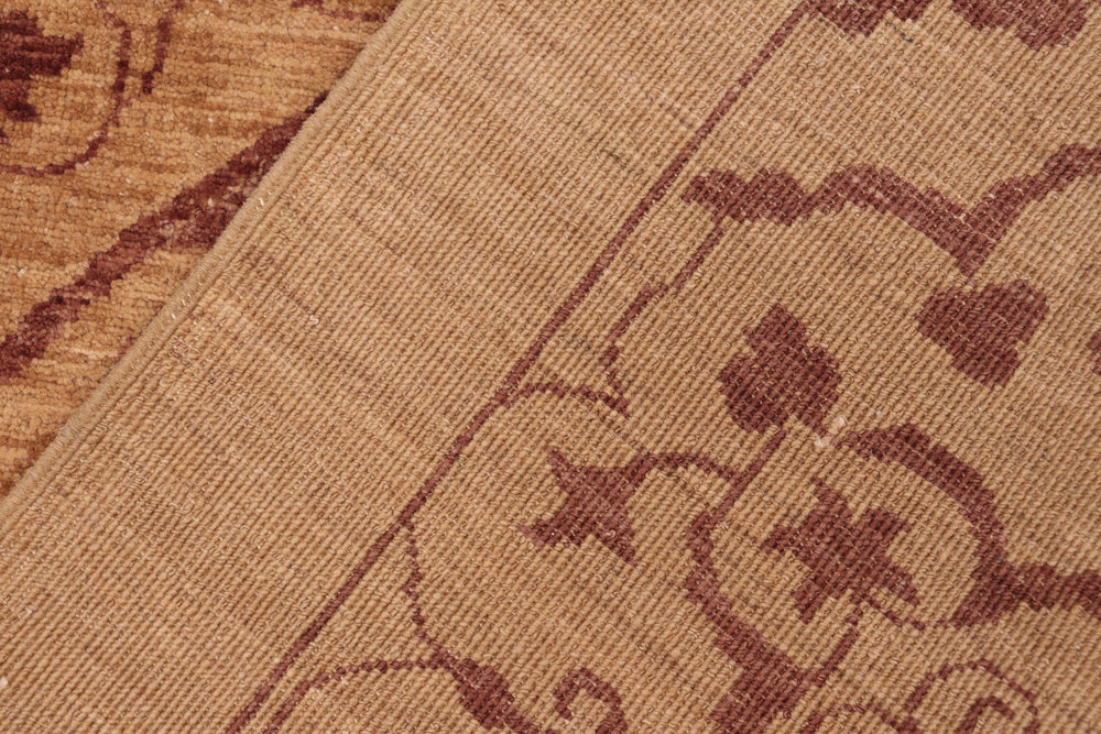 handmade Modern Kafkaz Gold Brown Hand Knotted RECTANGLE 100% WOOL area rug 6' x 9'