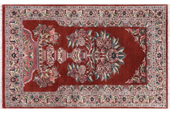 handmade Traditional Persian Rust Beige Hand Knotted RECTANGLE 100% WOOL area rug 3x5