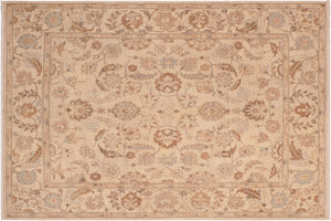 handmade Transitional Kafkaz Tan Brown Hand Knotted RECTANGLE 100% WOOL area rug 8' x 10'